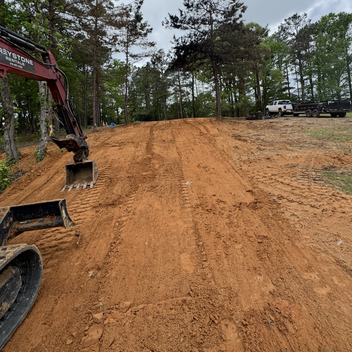 Heavy equipment grading and land leveling jobsite