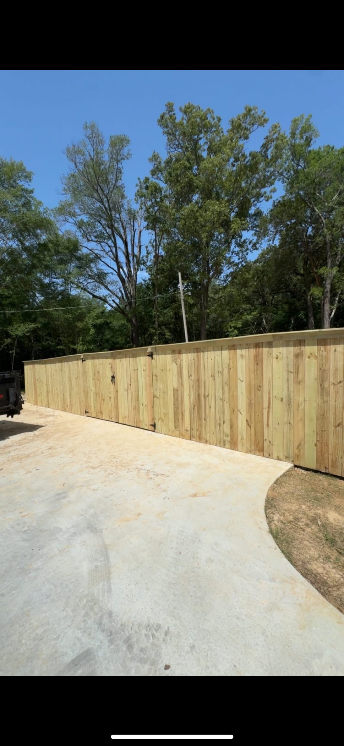 Professional fence installation workspace